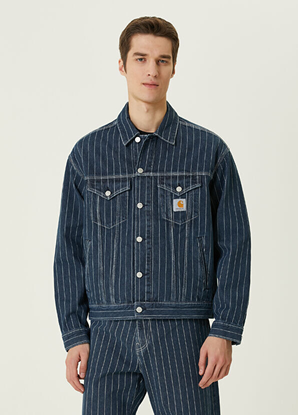 

Джинсовая куртка с контрастной строчкой Carhartt, синий