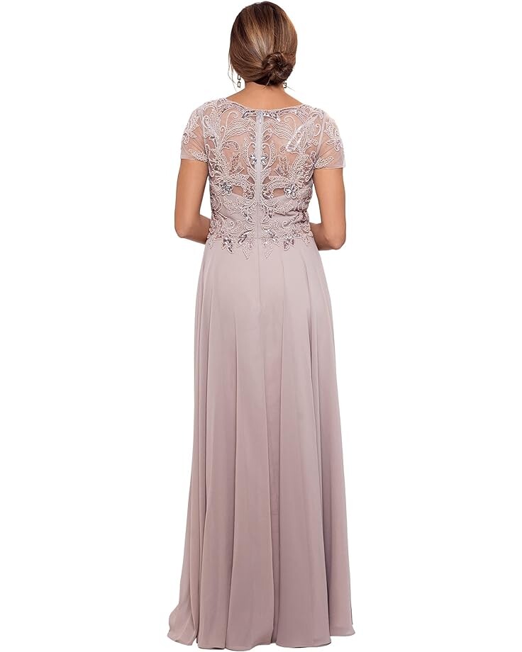 

Платье XSCAPE Long Chiffon Skirt with Bead Top, цвет Taupe