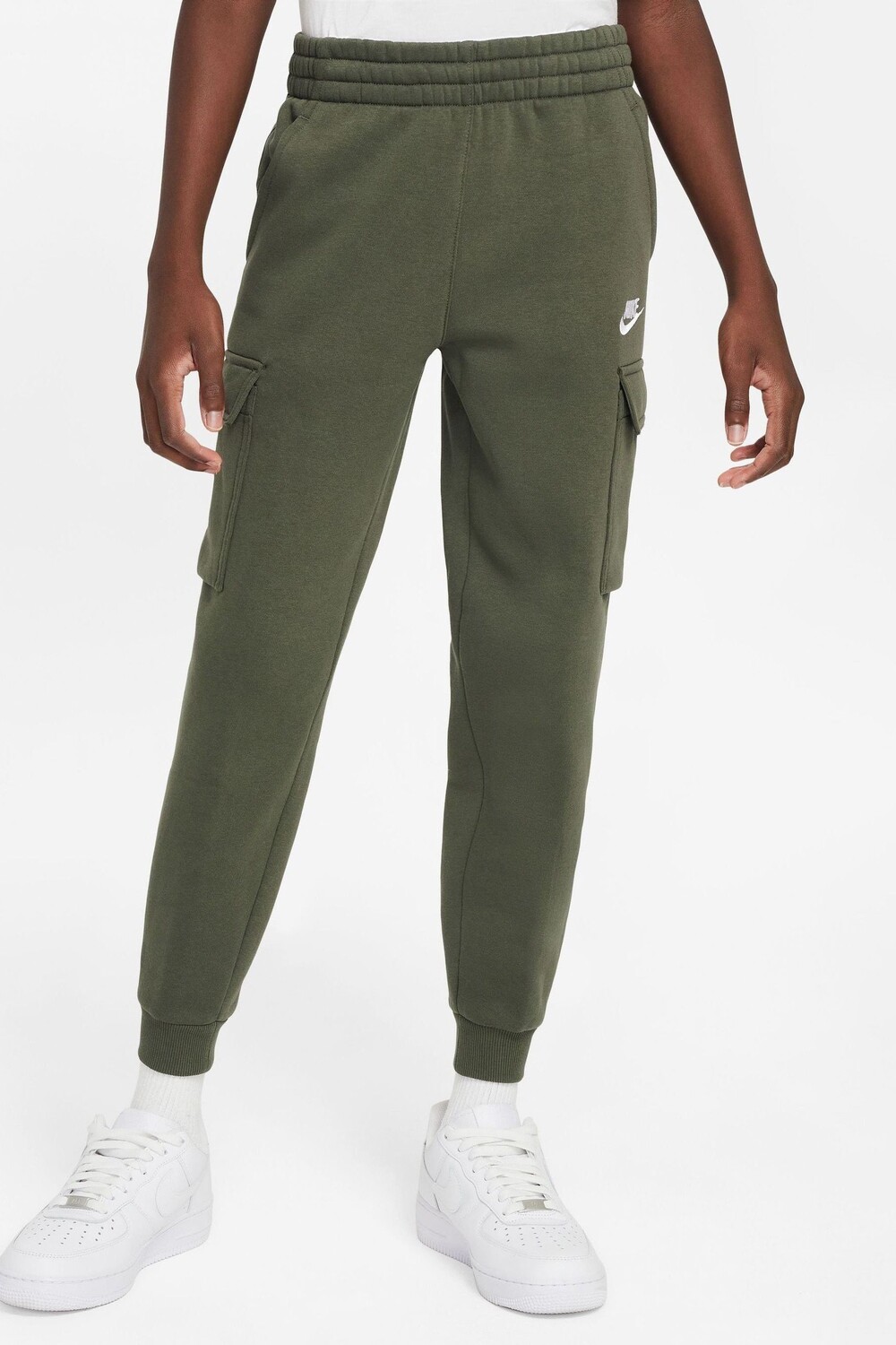 

Флисовые джоггеры Club Cargo Nike, зеленый
