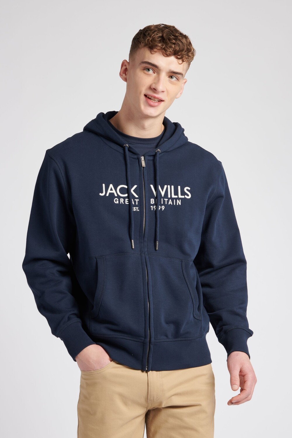 

Черный худи на молнии Pinebrook Jack Wills, синий