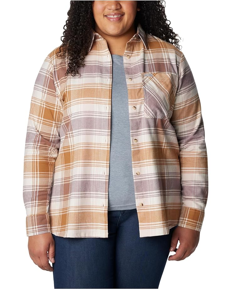 Рубашка Columbia Plus Size Calico Basin Flannel Long Sleeve, цвет Dusty Pink Dimensional Buffalo