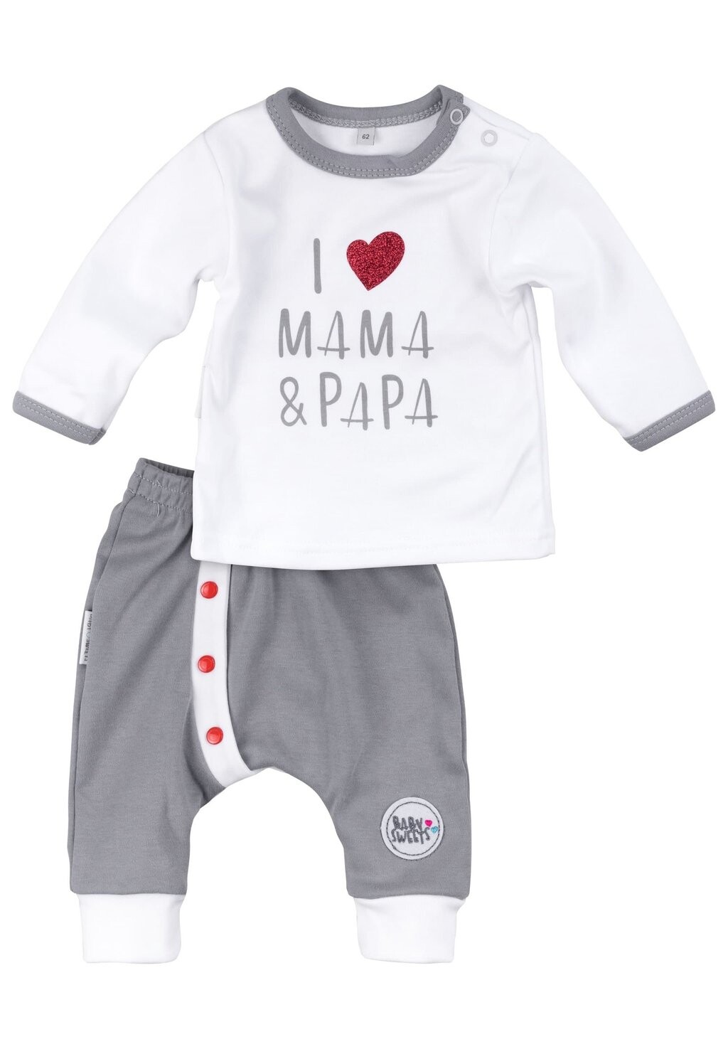 

Брюки 2TLG SET I LOVE MAMA & PAPA Baby Sweets, цвет white grey