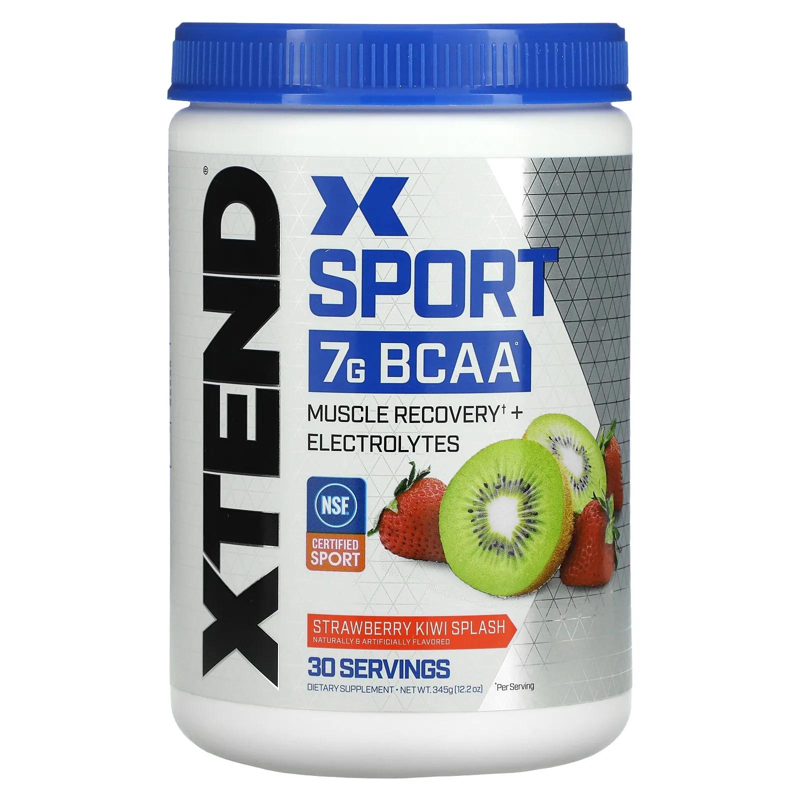цена Xtend Sport 7 г аминокислот с разветвленной цепью (BCAA) со вкусом клубники и киви 345 г (12,2 унции)