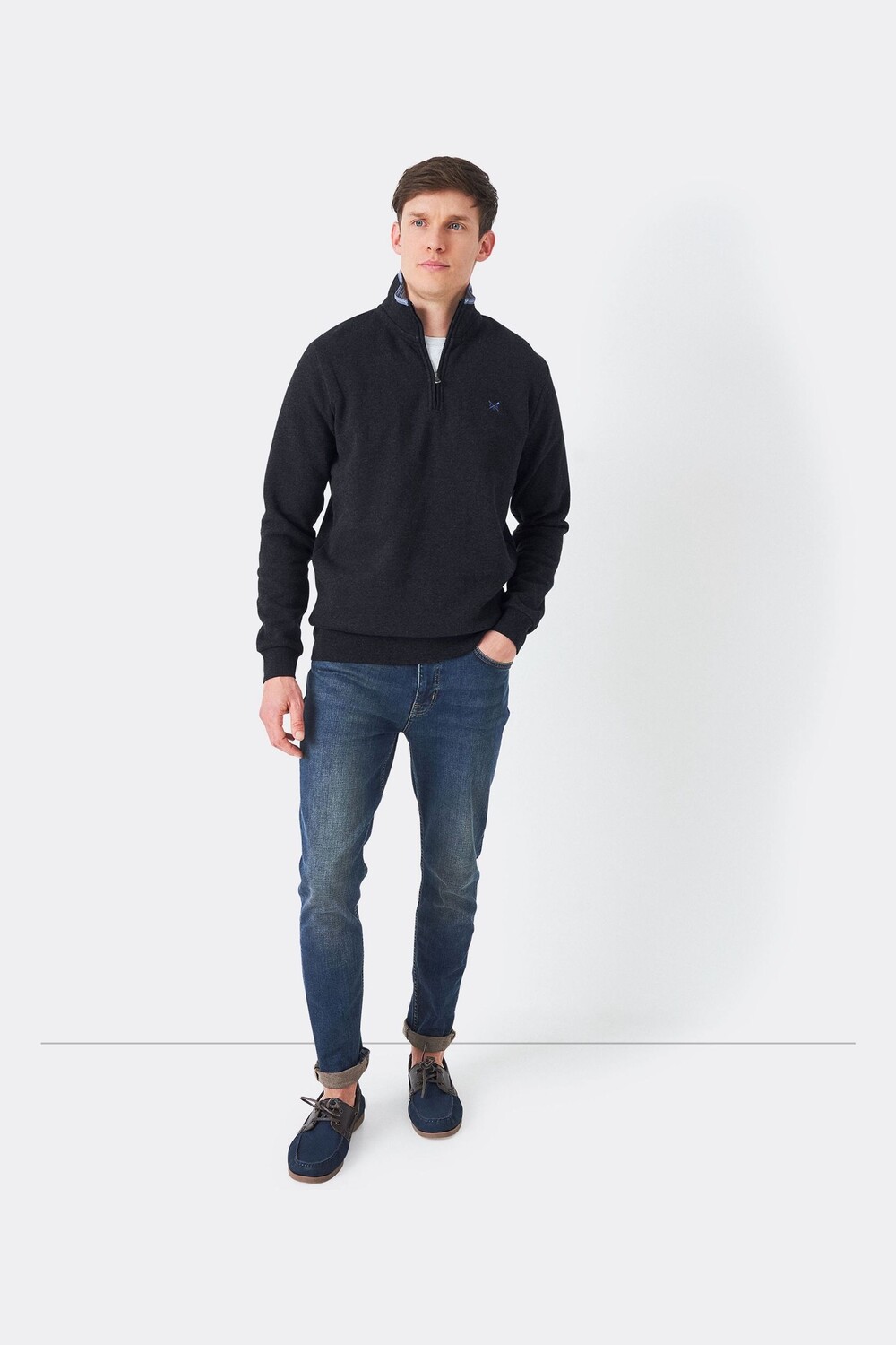 

Черный классический свитшот на молнии 1/2 Crew Clothing Company, черный
