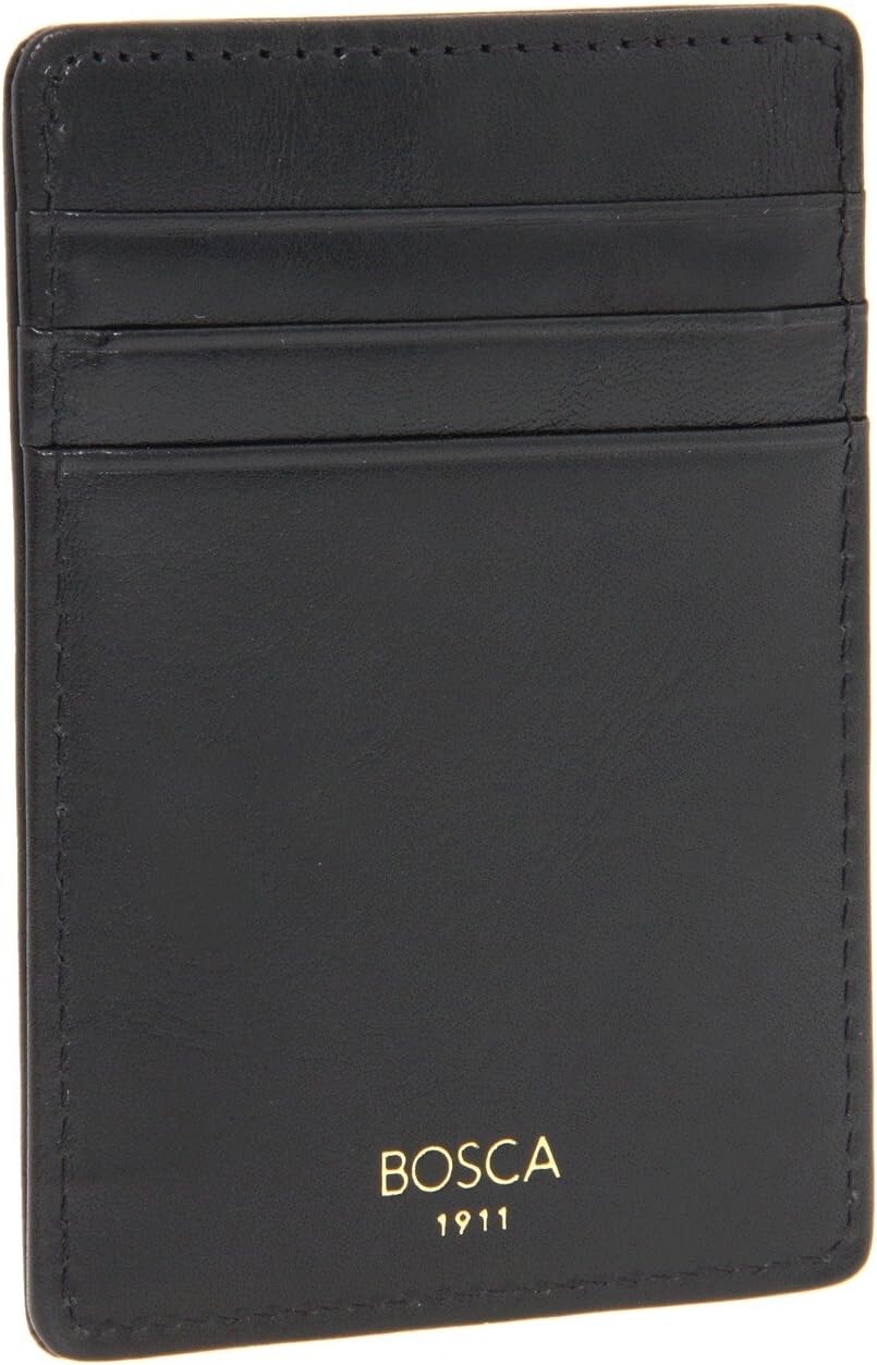 

Коллекция Old Leather — роскошный кошелек с передним карманом Bosca, черная кожа