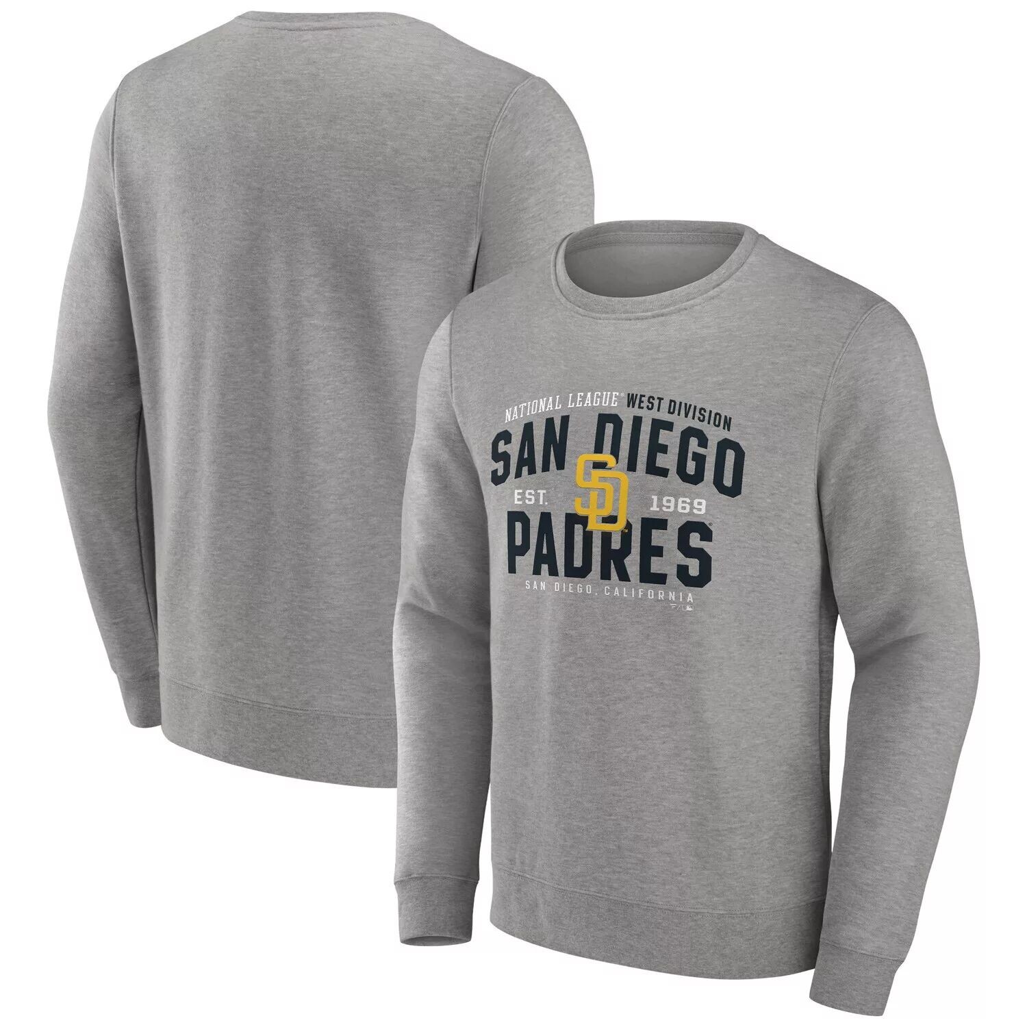 

Мужской классический серый пуловер с фирменным рисунком San Diego Padres Move Fanatics
