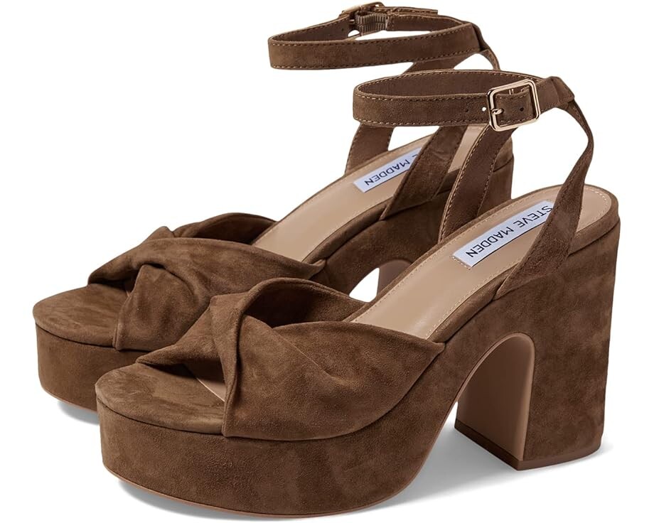 

Сандалии Steve Madden Caelan Heeled, цвет Chestnut Suede