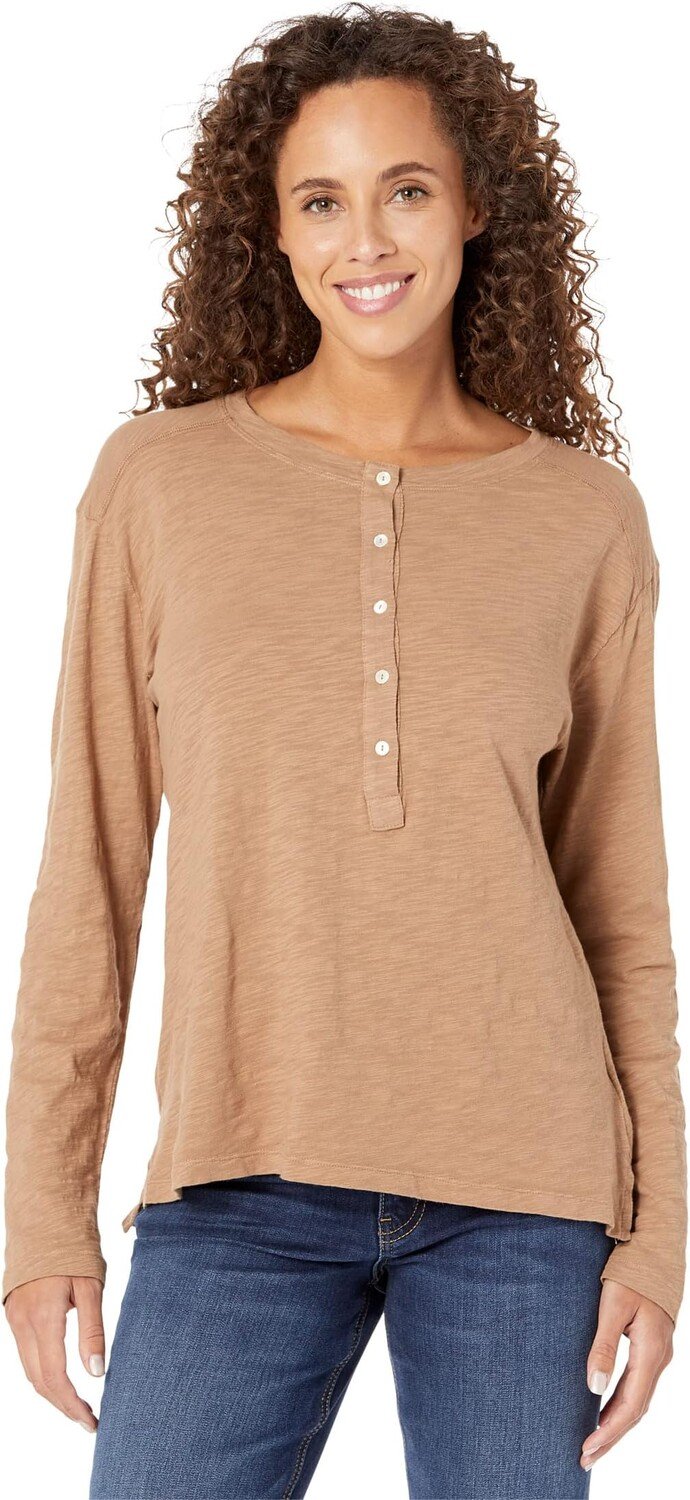 

Футболка Dylan by True Grit Cotton Slub Milly Henley, цвет Laguna Wood