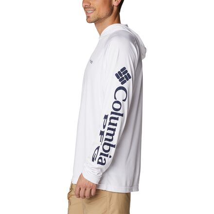 цена Пуловер с капюшоном Terminal Tackle – мужской Columbia, цвет White/Nightshade Logo
