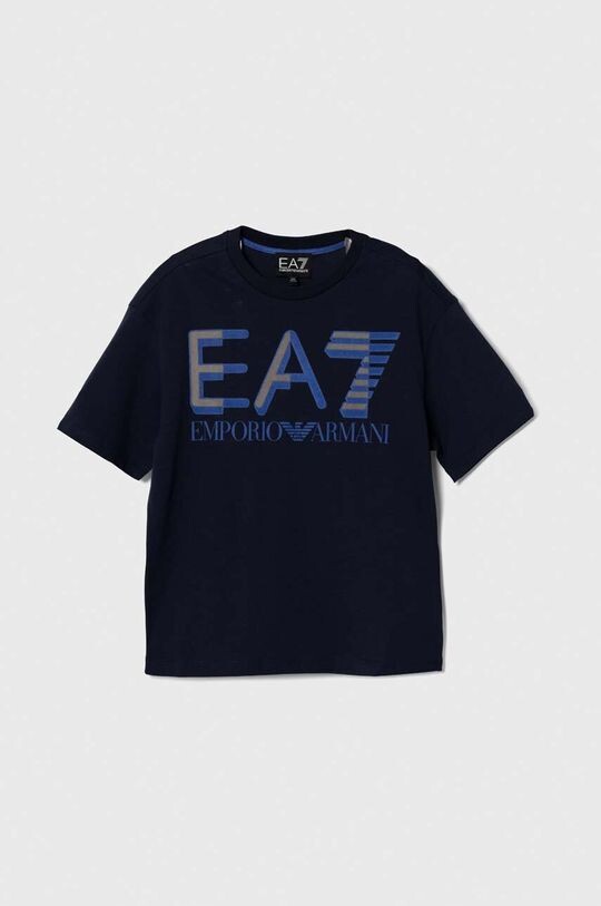 

Хлопковая футболка для детей EA7 Emporio Armani, темно-синий