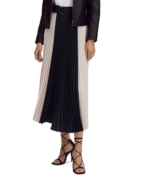 

Плиссированная юбка Ava с цветными блоками REISS, цвет Blue