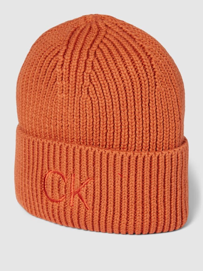 

Шапка с вышивкой логотипа Calvin Klein, темно-оранжевый