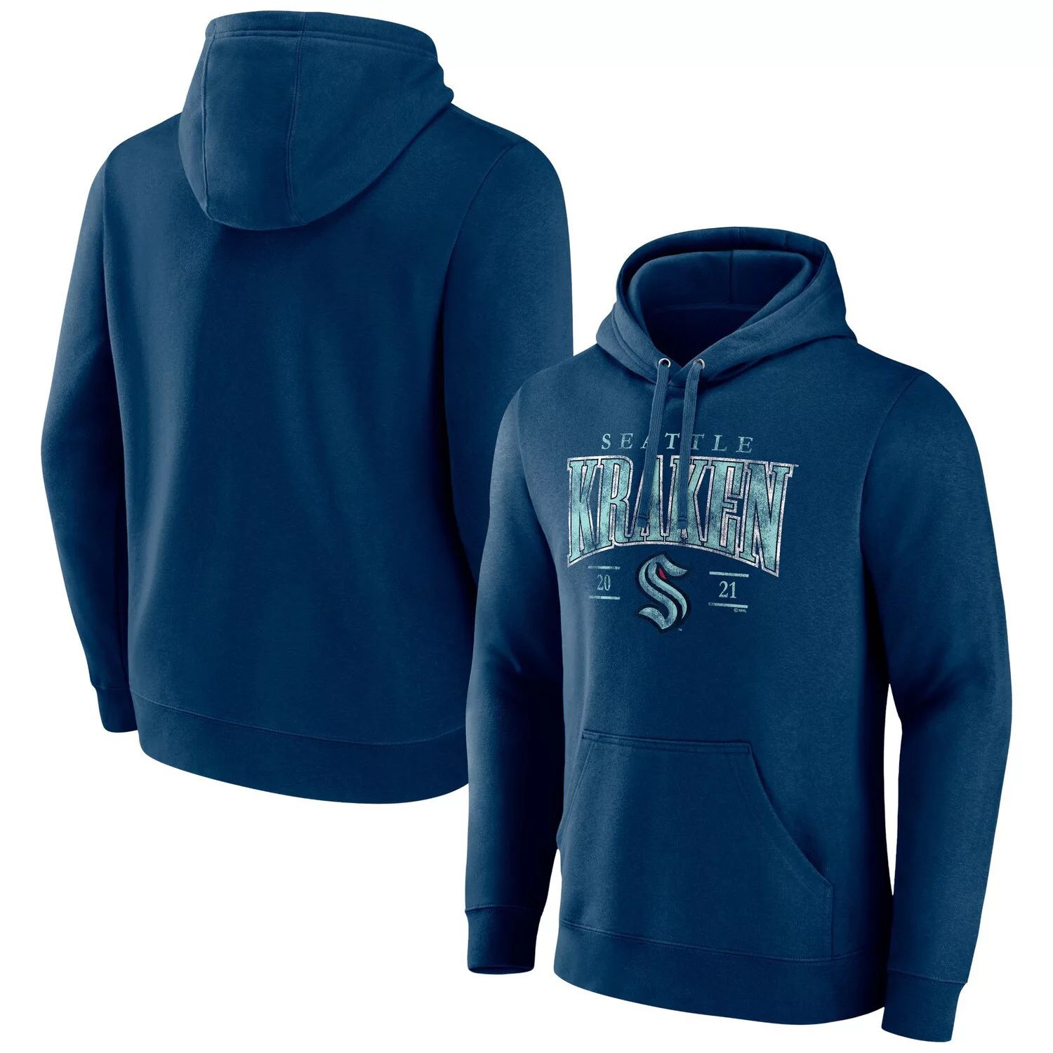 Мужской пуловер с капюшоном темно-синего цвета Seattle Kraken Dynasty с логотипом Fanatics