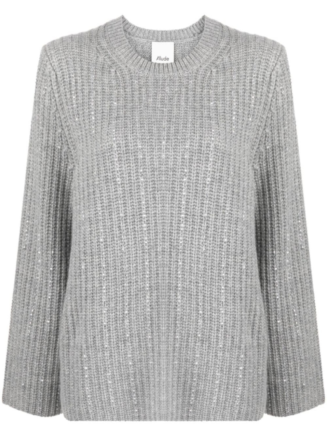 

Allude джемпер в рубчик со стразами, серый