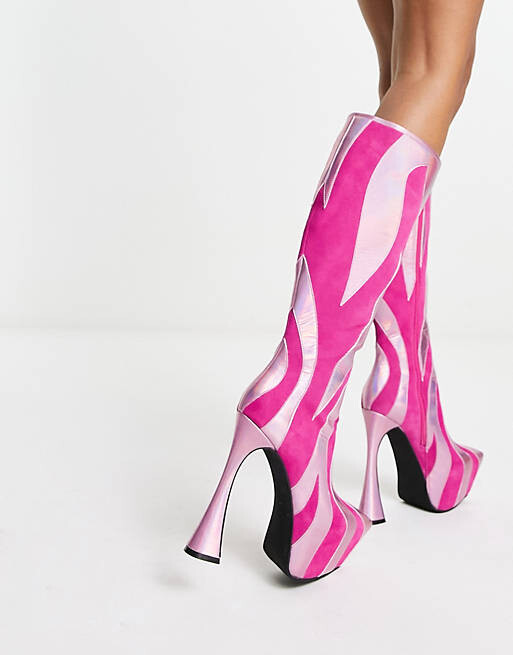 

Розовые сапоги до колена Jeffrey Campbell Untamed, Розовый