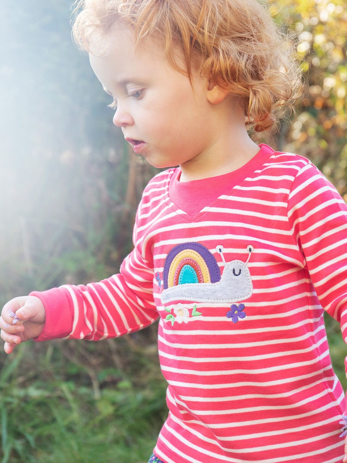 

Топ Baby Snail Easy On из органического хлопка Frugi, арбуз/мульти