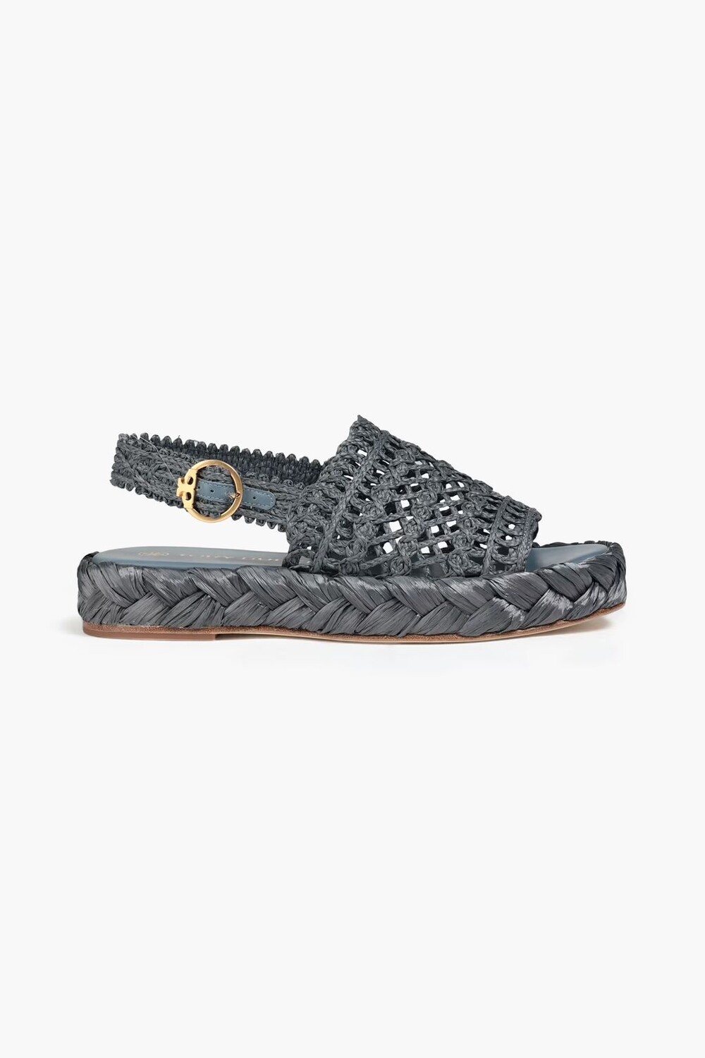 

Эспадрильи на платформе из рафии с пяткой на пятке Tory Burch, цвет Slate blue