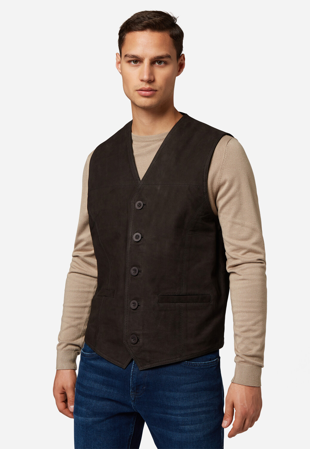 

Кожаная куртка Ricano Vest 321, цвет schönem Braunen Nubuk Leder
