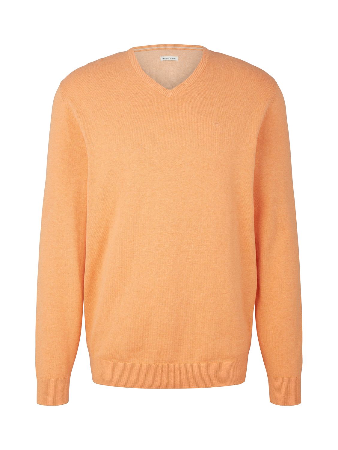 Пуловер Tom Tailor Basic V Neck, оранжевый цена и фото