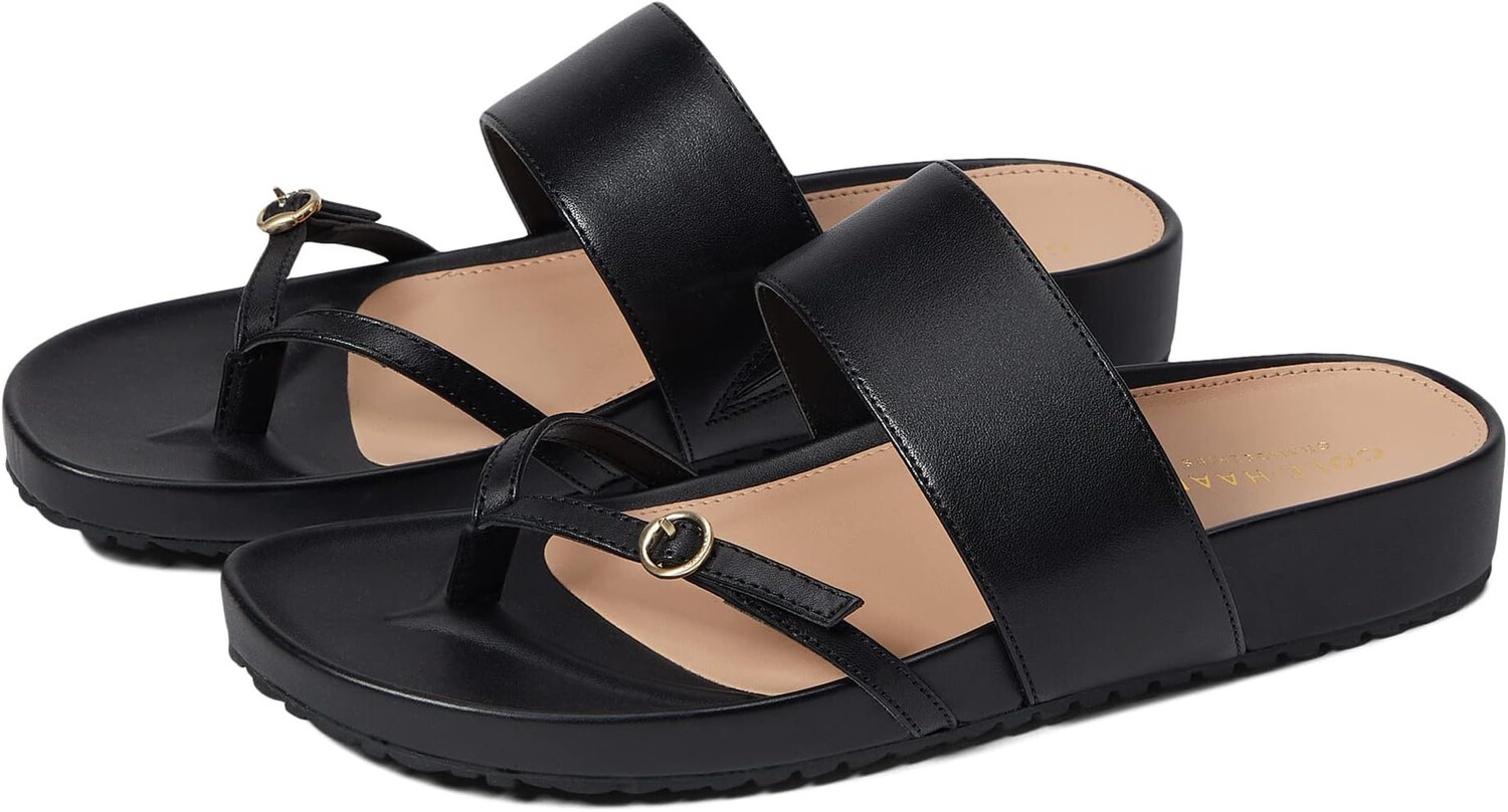 

Сандалии на плоской подошве Milani Thong Sandal Cole Haan, черная кожа