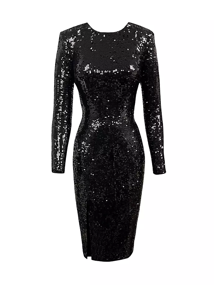 Платье длиной до колена с пайетками Natalie Dress The Population, черный