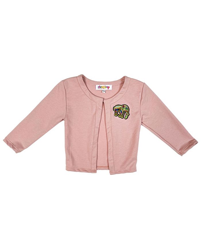 цена Кардиган с нашивкой в виде слона для маленьких девочек Mixed Up Clothing, розовый