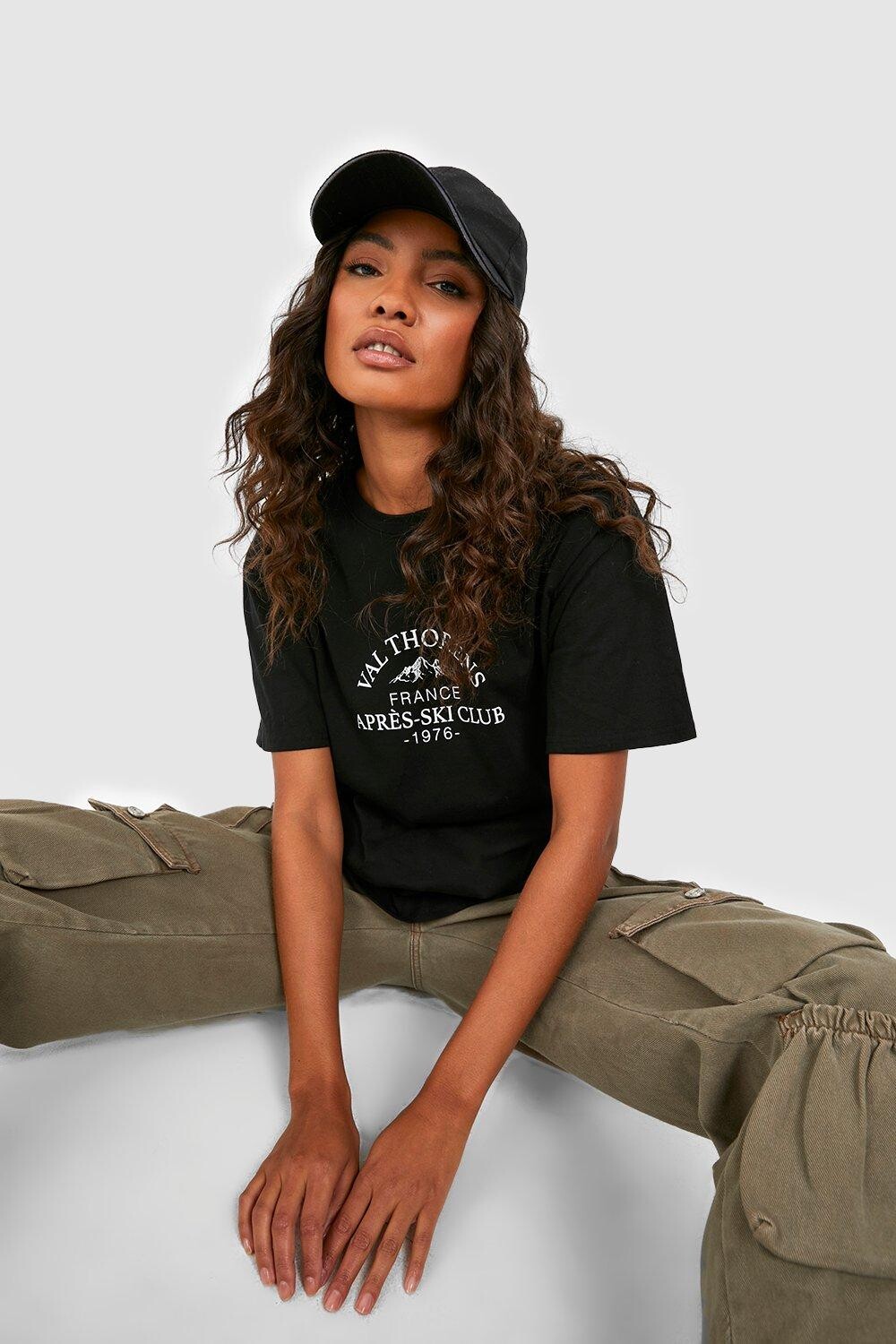 

Футболка tall ski club Boohoo, черный