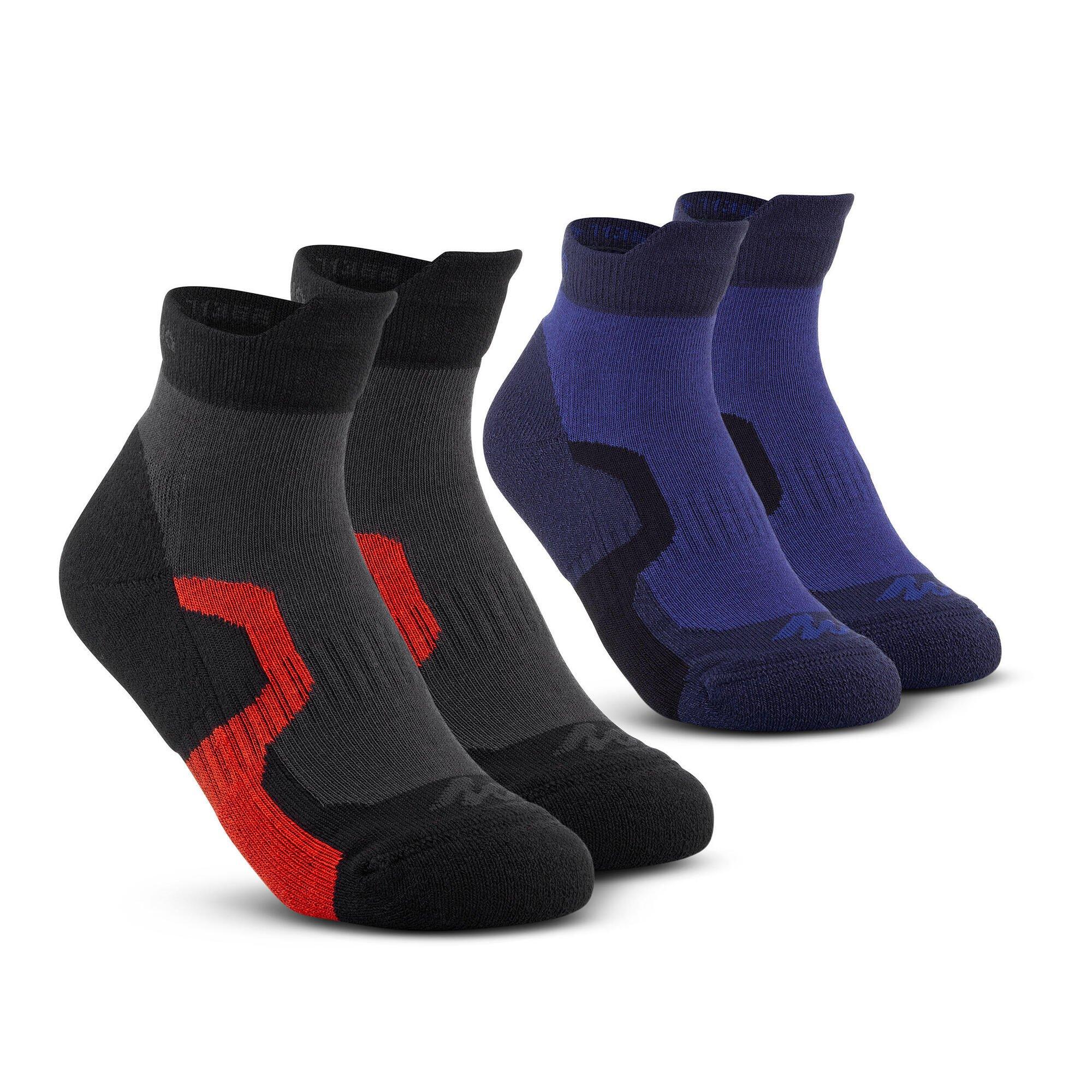 Носки для походов Decathlon, 2 пары, средние носки-кроссовки Quechua, черный
