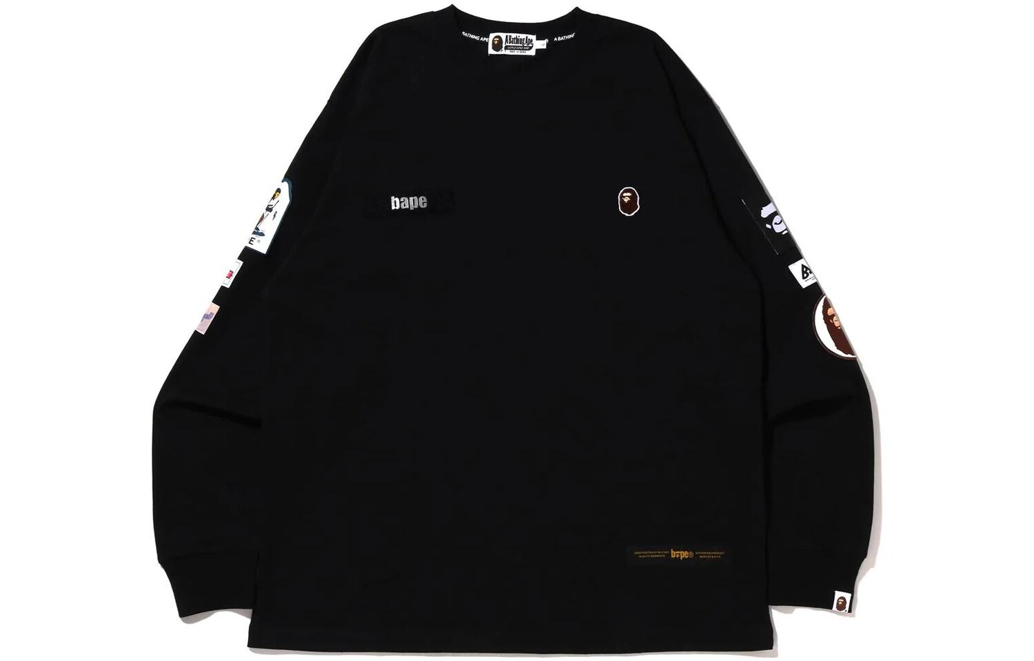 

Футболка свободного кроя BAPE Multi Label L/S A Bathing Ape, черный