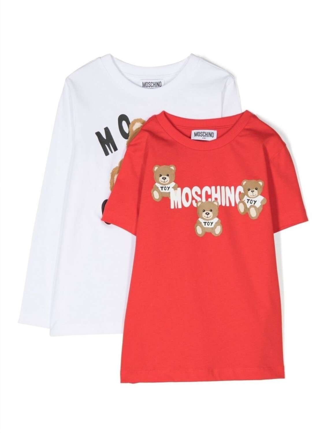 

Комплект из двух футболок с принтом Teddy Bear Moschino Kids, белый