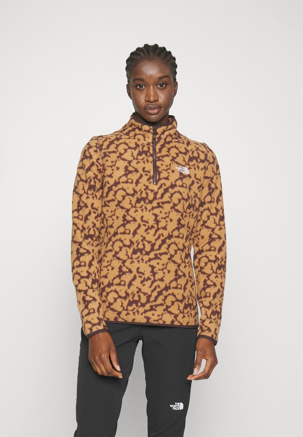 

Флисовая толстовка 100 GLACIER PRINTED 1/4 МОЛНИЯ The North Face, миндальное масло