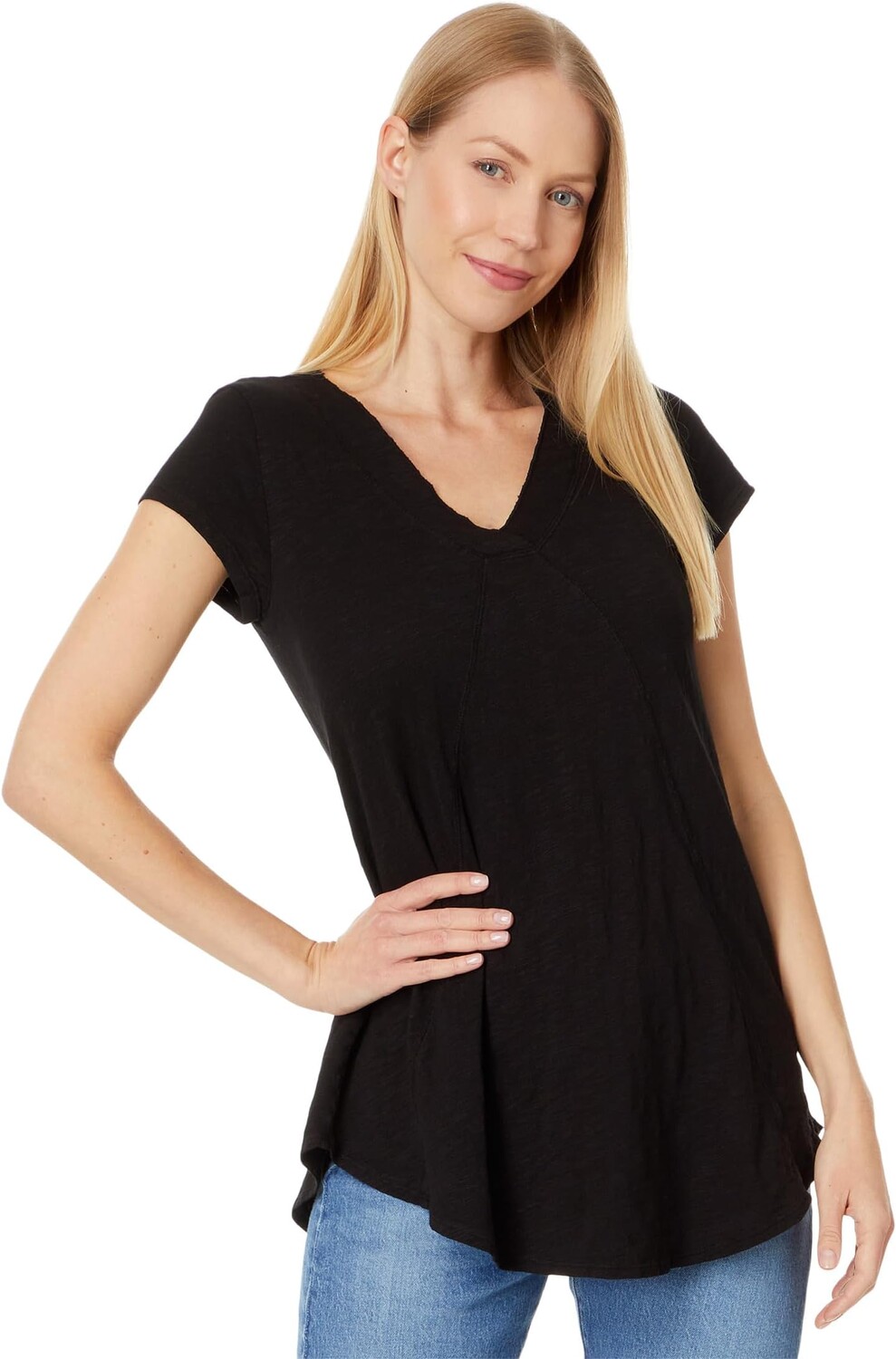 

Футболка Mod-o-doc Seamed V-Neck Tee, черный
