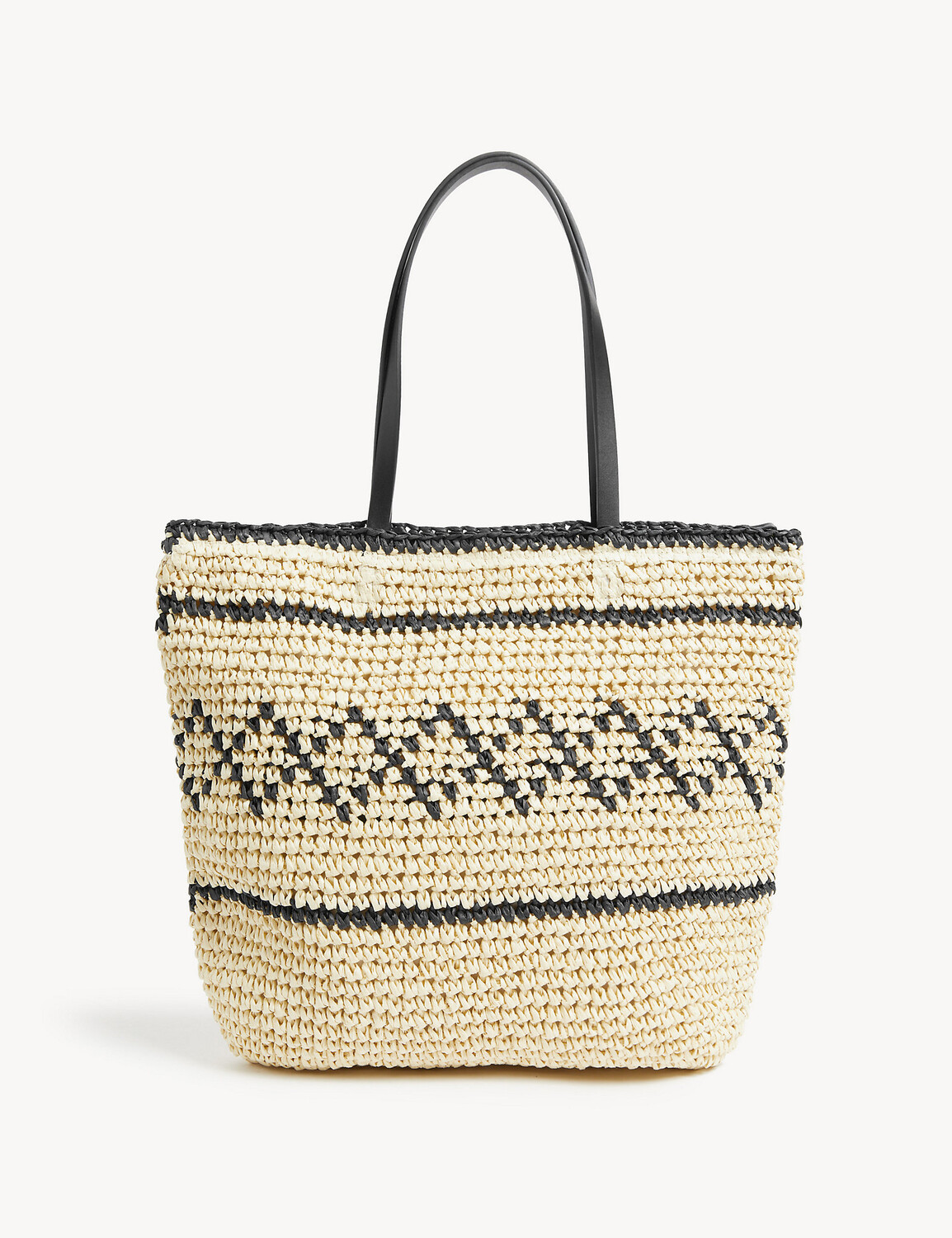 

Соломенная большая сумка Marks & Spencer, черный микс