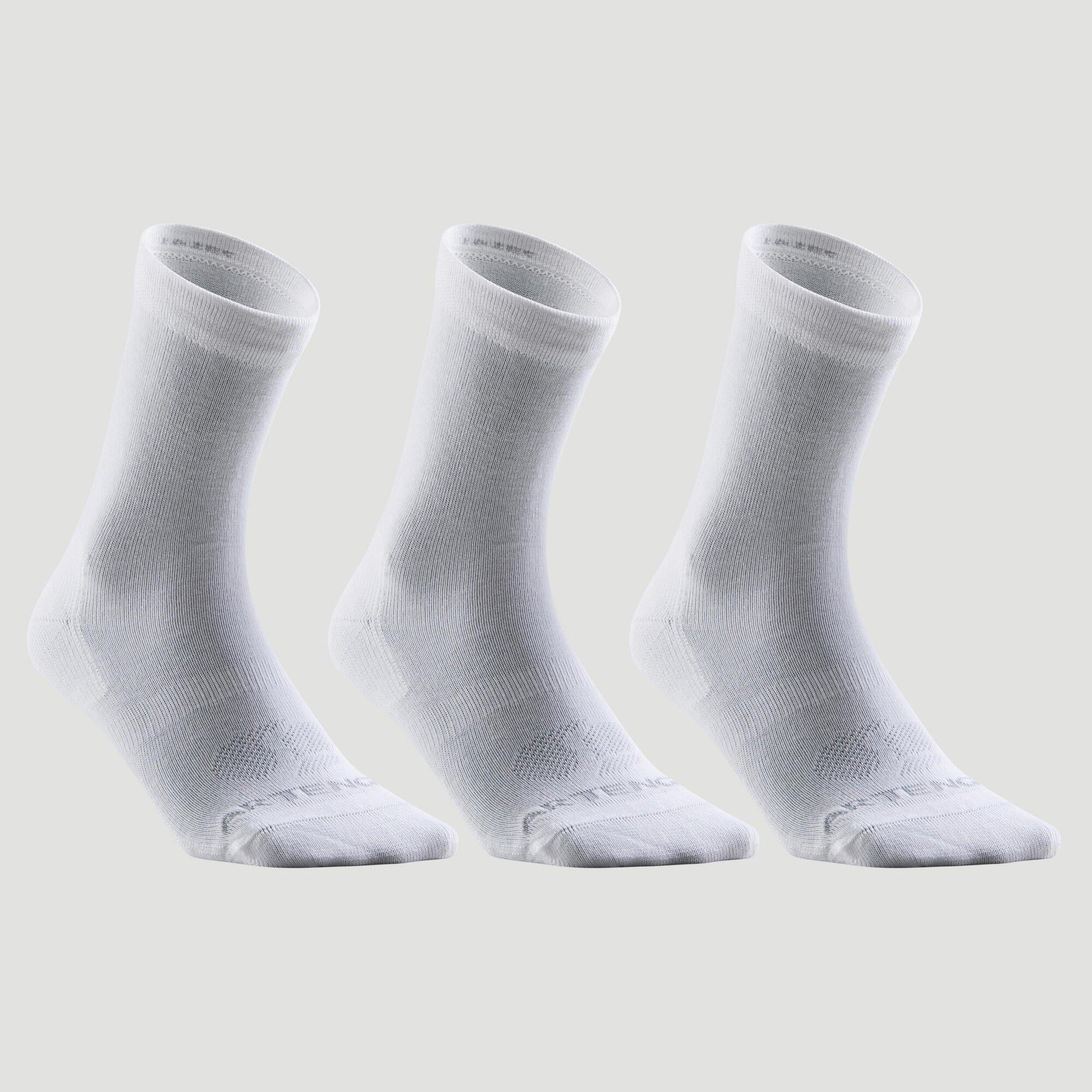 Высокие спортивные носки Decathlon, тройной набор, 160 рупий Artengo, белый