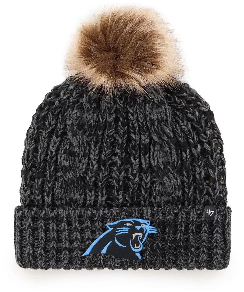 

Женская черная вязаная шапка с манжетами '47 Carolina Panthers Meeko
