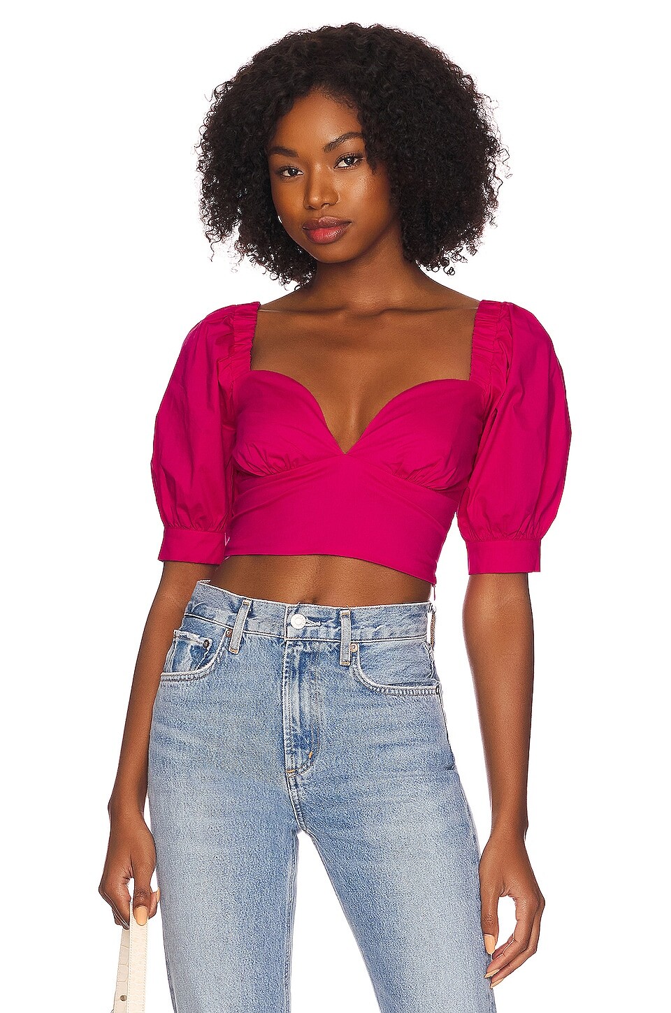

Топ MORE TO COME Colette Puff Sleeve, цвет Hot Pink