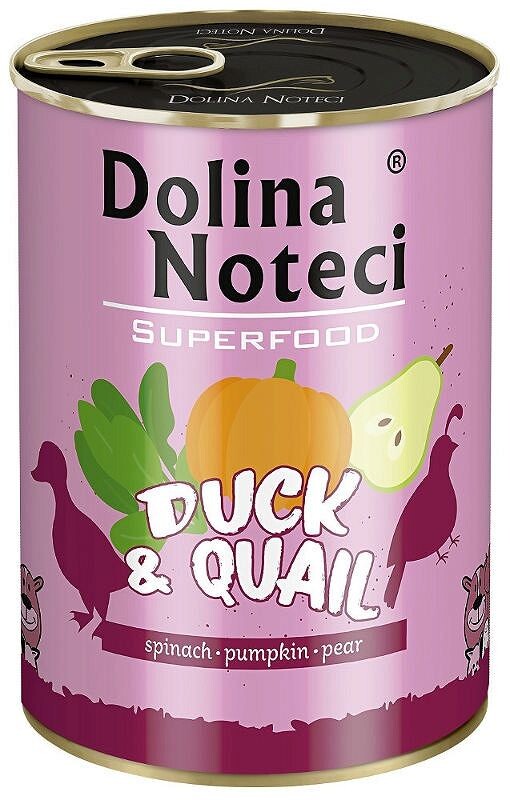 

Влажный корм для собак Dolina Noteci Superfood Kaczka i Przepiórka, 400 гр