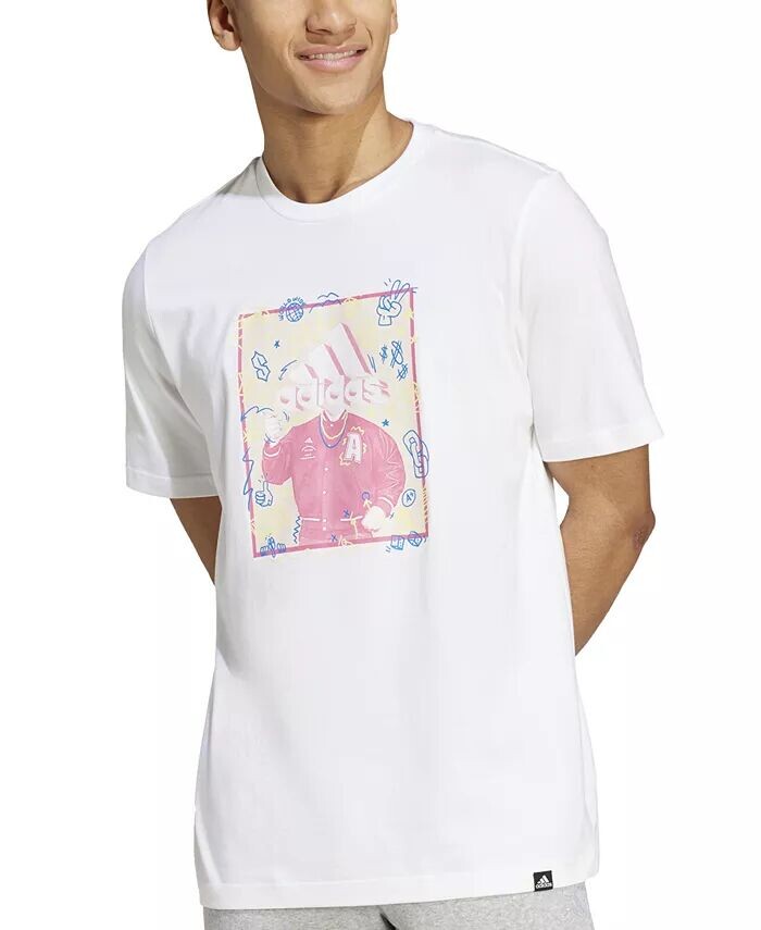 

Мужская футболка с рисунком Doodle Man adidas, белый