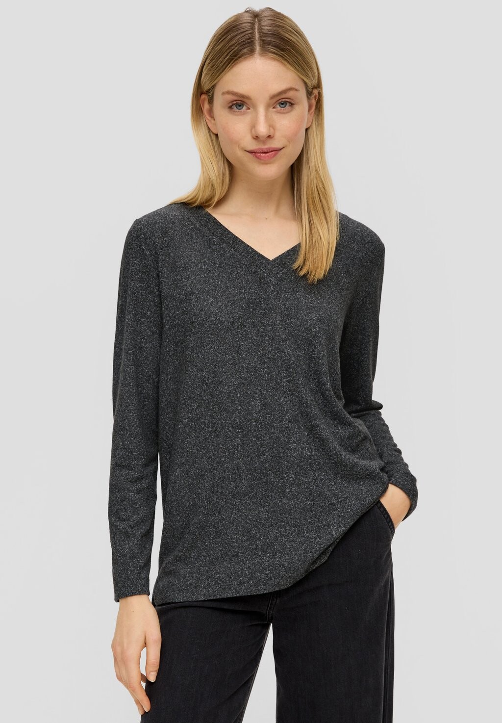 

Рубашка с длинным рукавом LONGSLEEVE AUS VISKOSEMIX s.Oliver, цвет dunkelgrau