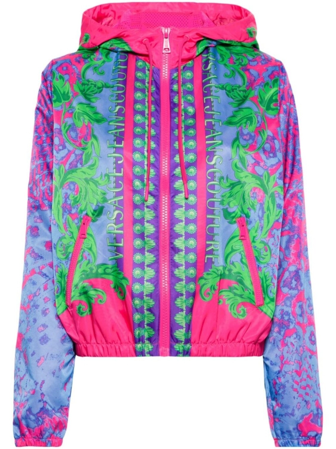 

Versace Jeans Couture ветровка с капюшоном и принтом Animalier, синий