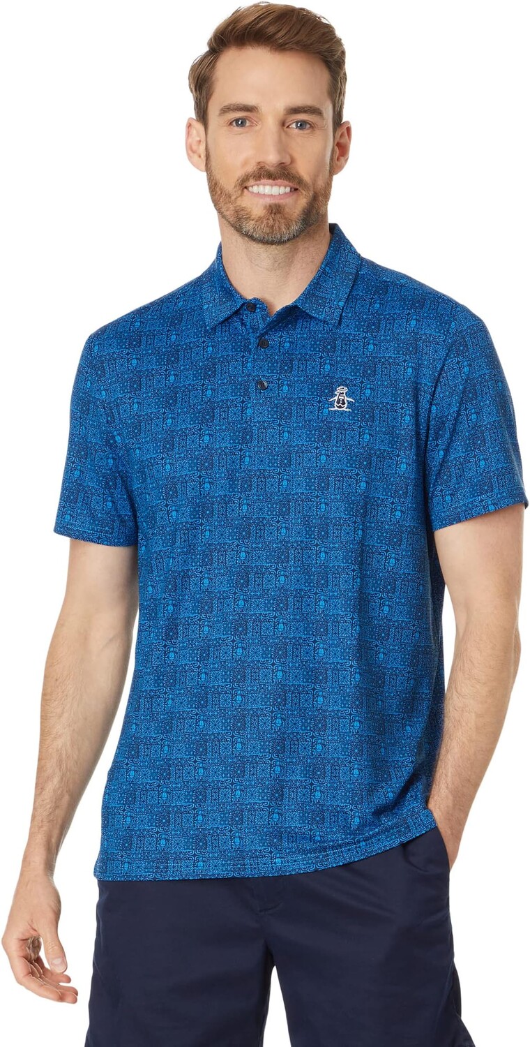 

Рубашка-поло Chi-Chi Tribal Print Polo Original Penguin Golf, цвет Black Iris