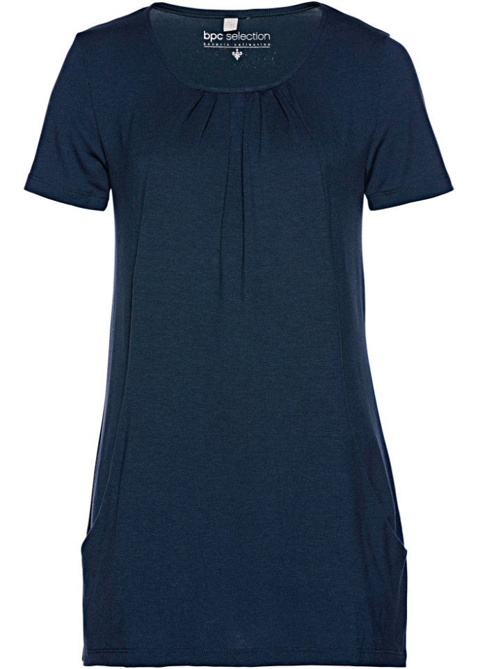 Длинная рубашка с круглым вырезом Bpc Selection, синий пляжная длинная рубашка с вырезами bpc selection синий