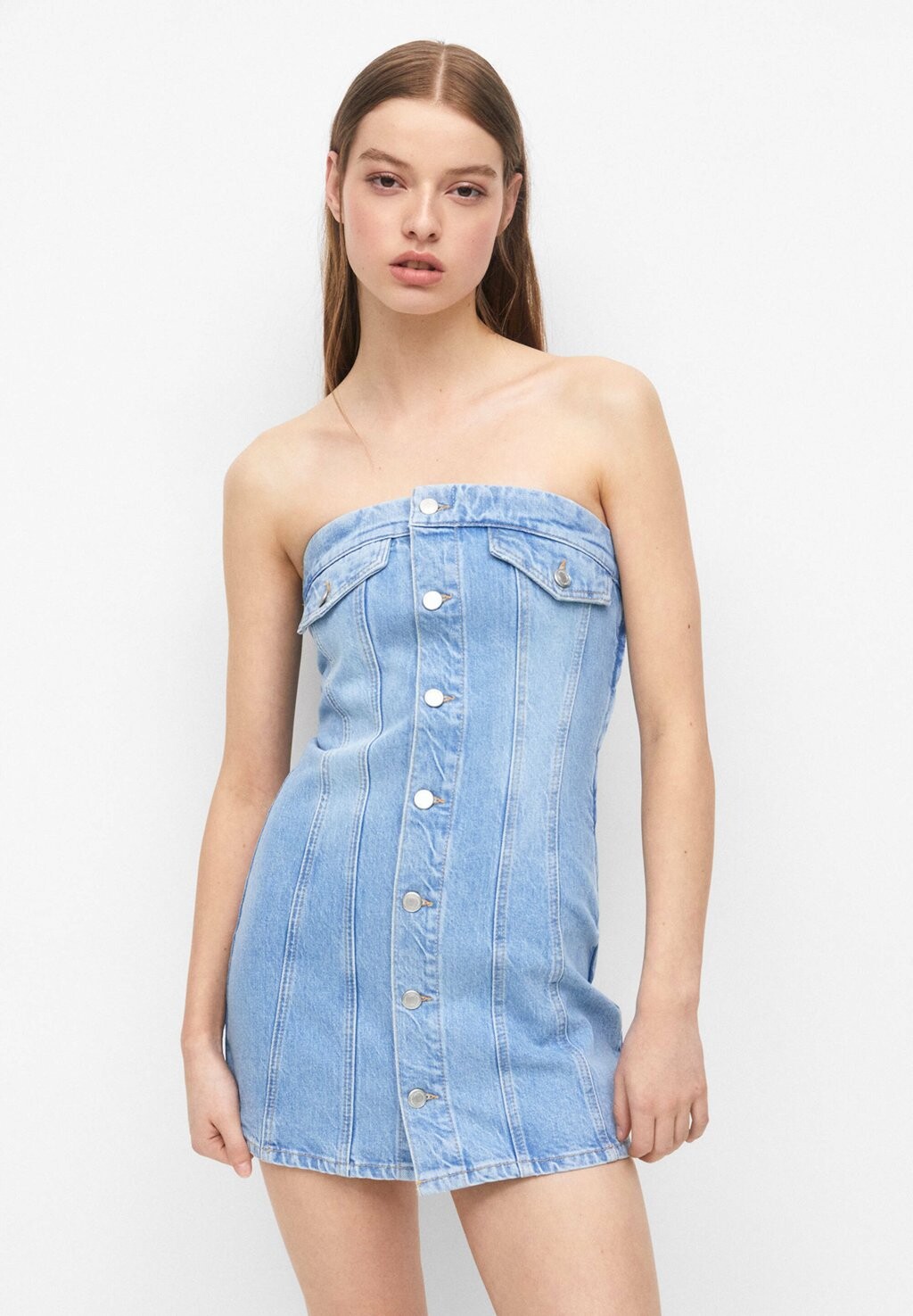 

Джинсовое платье PULL&BEAR, синий