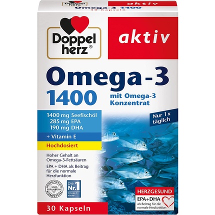 Омега-3 1400 мг высокий концентрат с витамином Е, Doppelherz