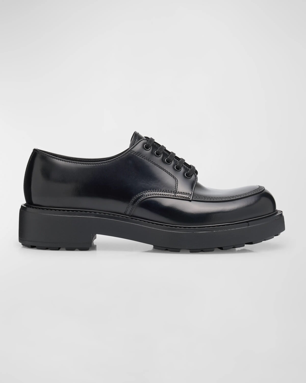 

Мужские туфли дерби из матовой кожи Diapason Prada, цвет Nero