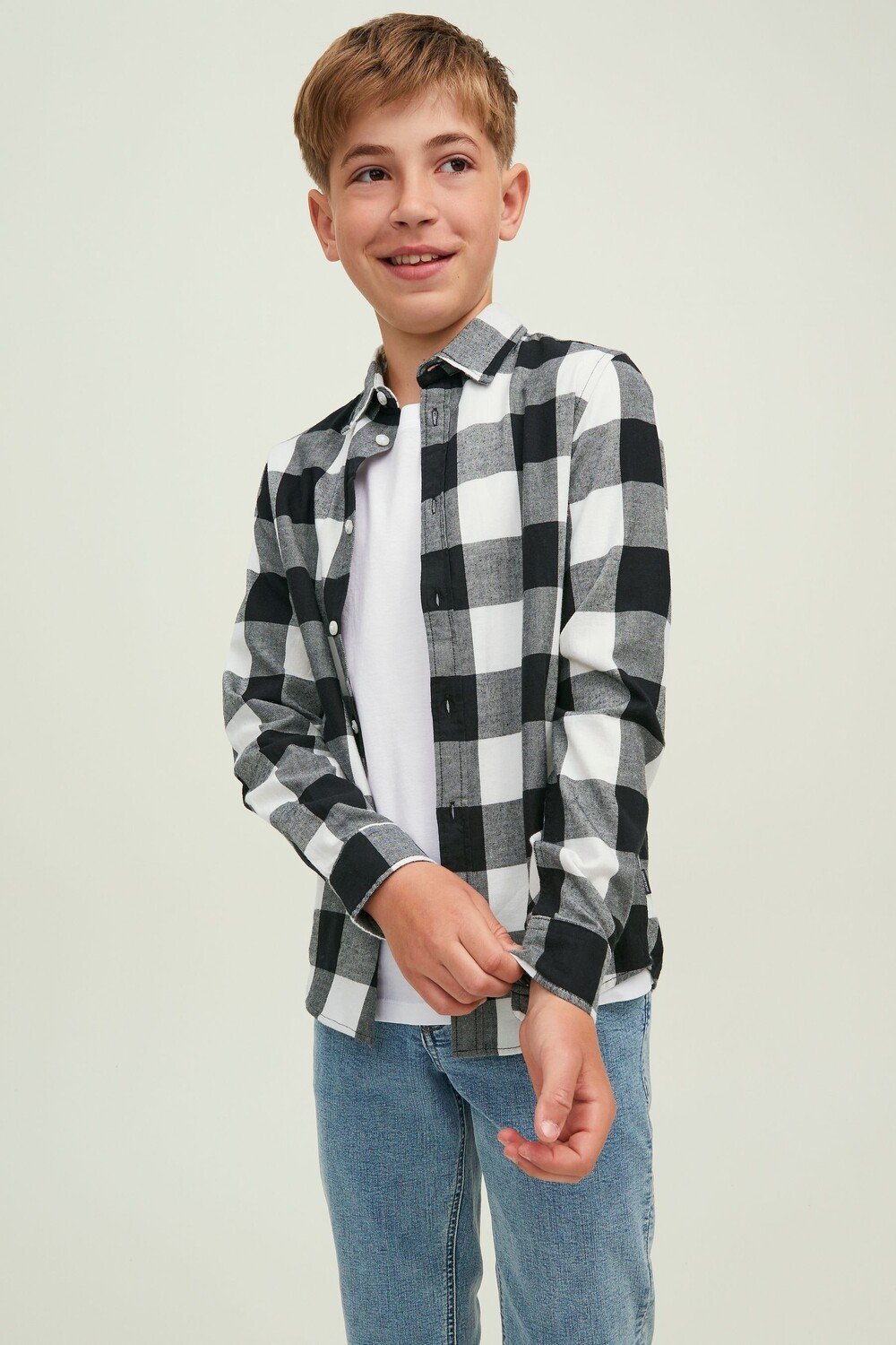 

Клетчатая рубашка Jack & Jones Jack & Jones Junior, черный