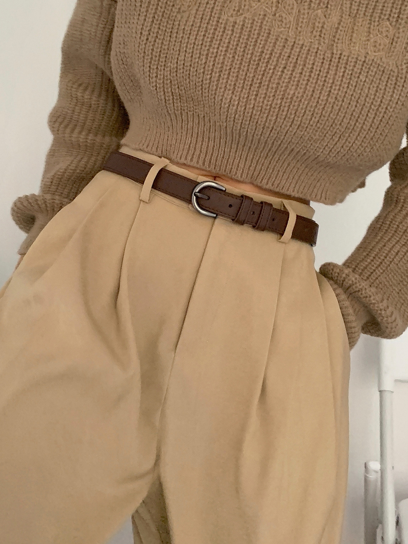 DAZY Минималистичный однотонный ремень, кофейный коричневый brown waist belt genuine leather women belt cowskin smooth buckle ladies dress belt solid brown thin female strap 103cm