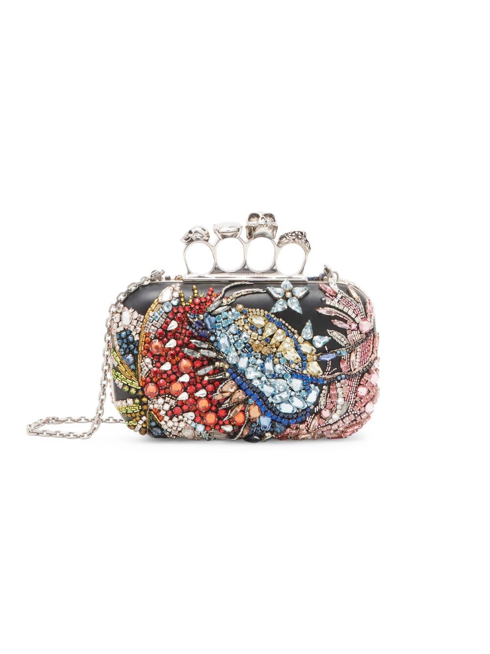 

Украшенный камнями кожаный клатч The Skull Alexander McQueen, разноцветный