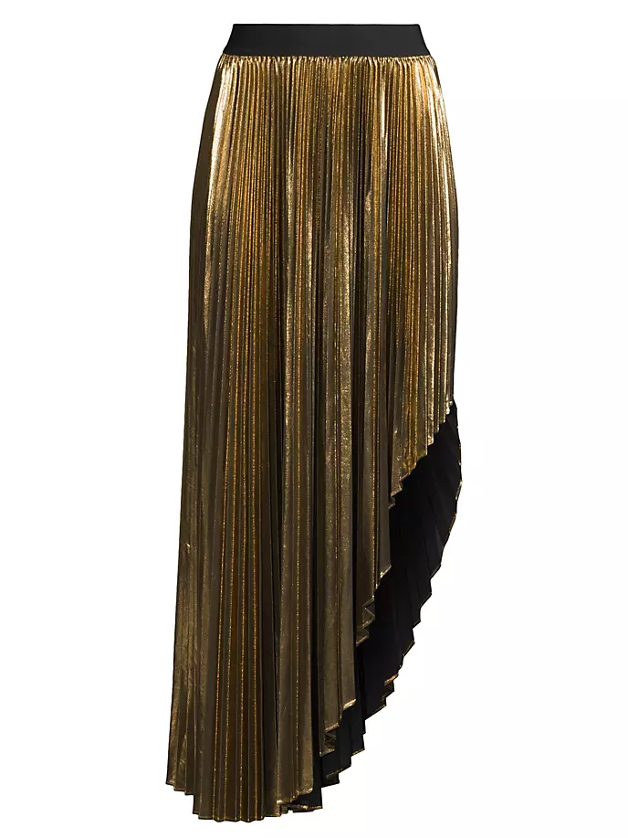 Shenandoah Асимметричная плиссированная юбка из ламе Milly, золото