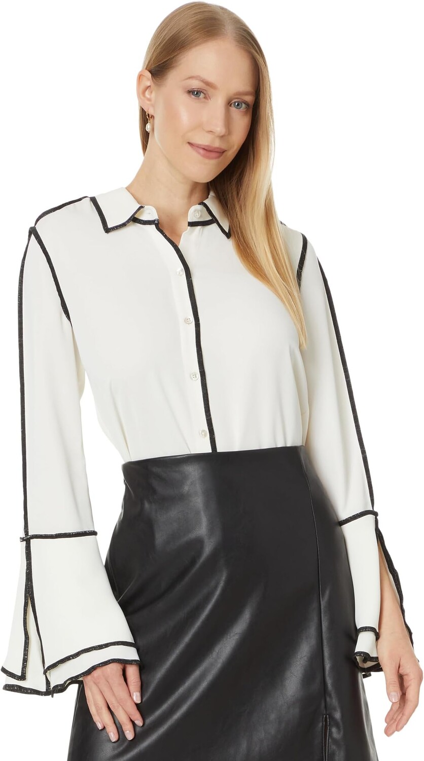 

Рубашка NIC+ZOE Touch Of Trim Shirt, цвет Classic Cream